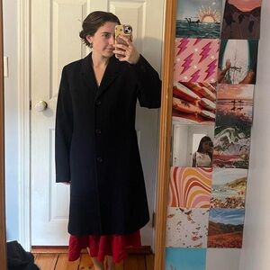 L. L. Bean Classic Navy Wool Overcoat